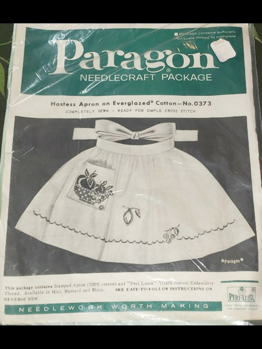MCM Paragon Needlecraft "Hostess Apron On Everglazed Cotton" Cross-Stitch Kit